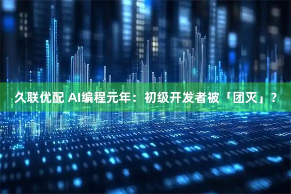 久联优配 AI编程元年：初级开发者被「团灭」？